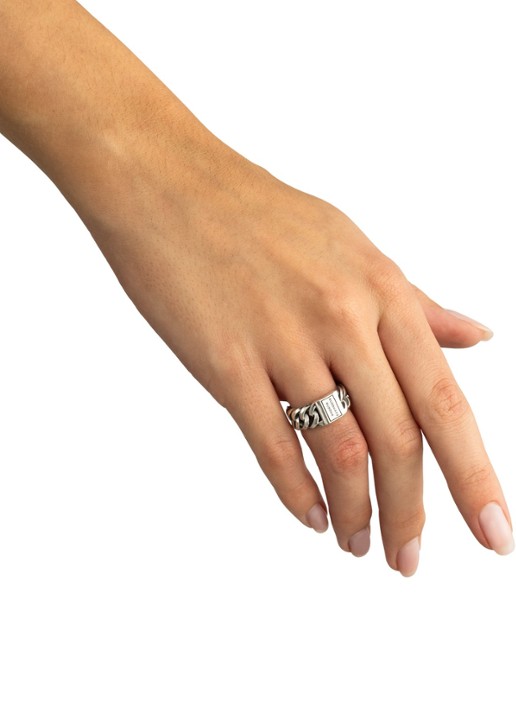 Buddha to Buddha Chain Small ring van zilver - voorkant 2 zilver