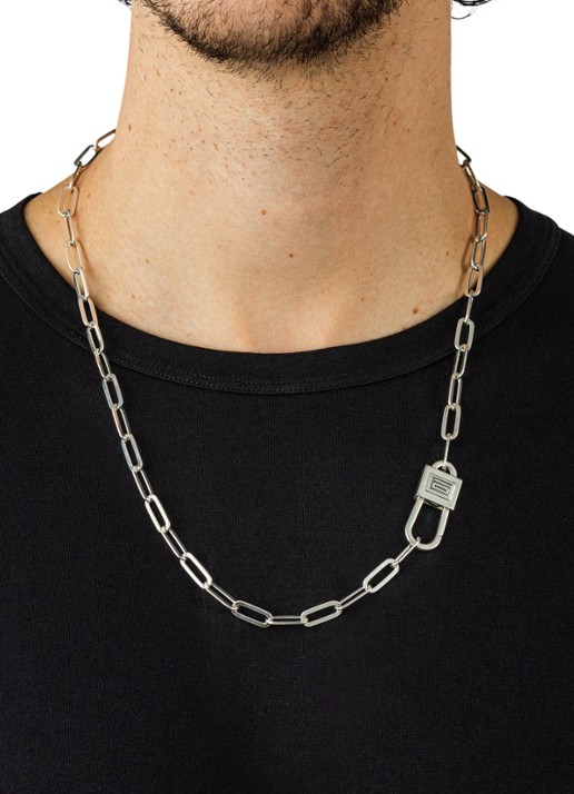 Buddha to Buddha Chainlink Lock ketting van zilver - voorkant 2 zilver