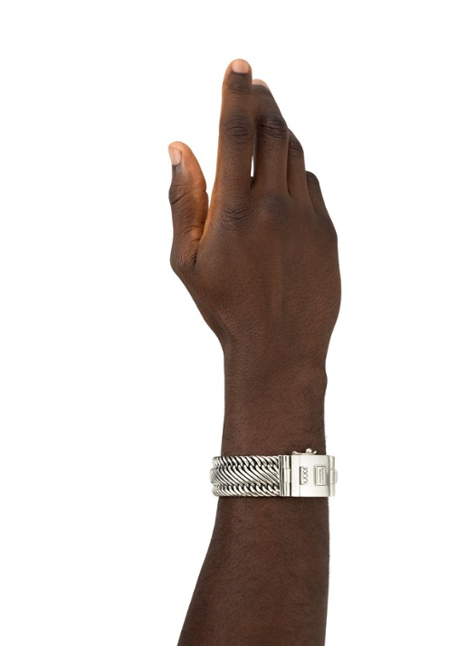 Buddha to Buddha Edwin schakelarmband van zilver - voorkant 4 zilver