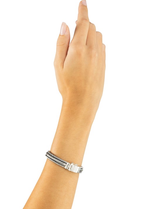 Buddha to Buddha Edwin XS schakelarmband van zilver - voorkant 4 zilver