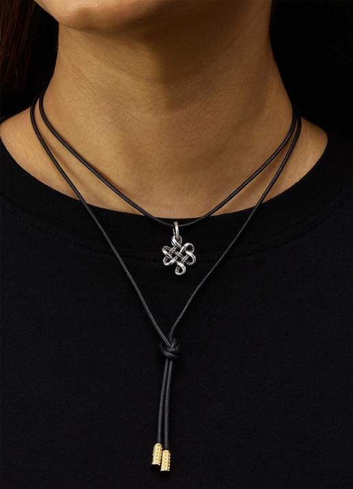 Buddha to Buddha Ellen ketting verguld - voorkant 5 zwart