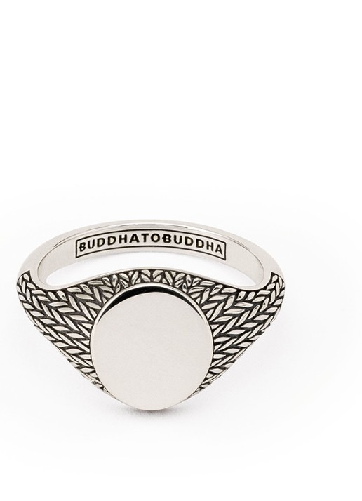 Buddha to Buddha Ellen Signet ring van zilver - voorkant 3 zilver