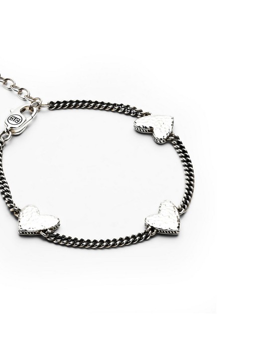 Buddha to Buddha Essential Multi hart armband van zilver  - detail 2 zilver