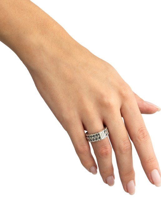 Buddha to Buddha Julius ring van zilver - voorkant 5 zilver