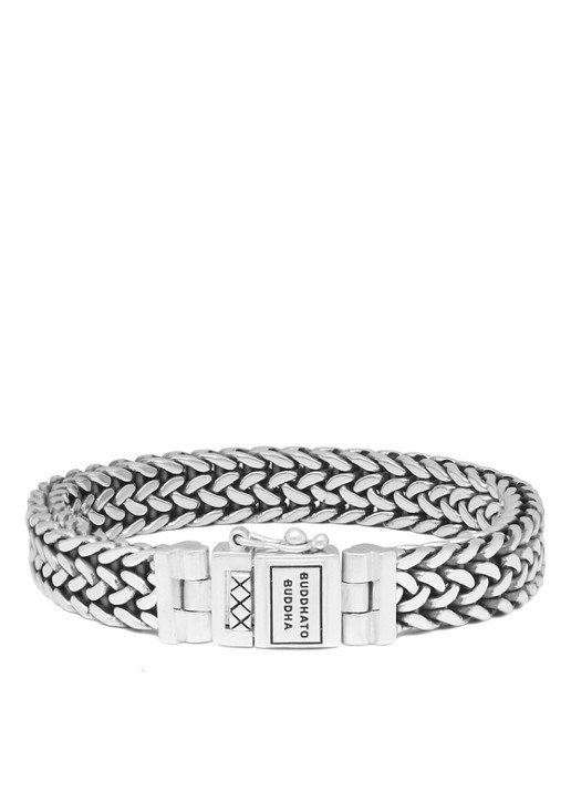 Buddha to Buddha Julius schakelarmband van zilver - voorkant 3 zilver