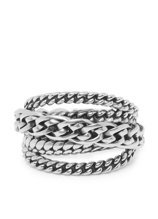 Buddha to Buddha Multi Chain Nathalie ring van zilver - voorkant 5 zilver