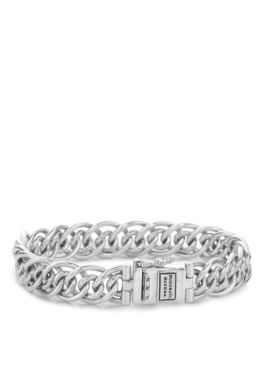 Buddha to Buddha Nathalie Junior XS schakelarmband van zilver - voorkant zilver