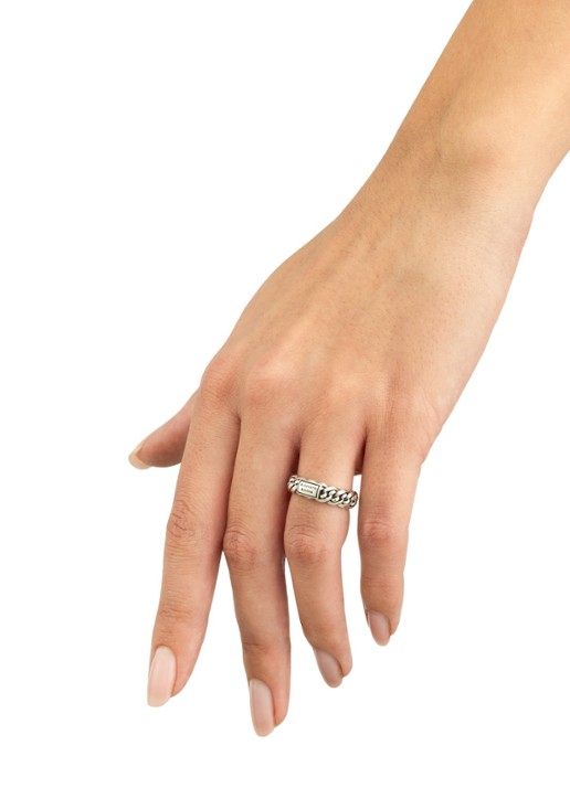 Buddha to Buddha Nathalie XS ring van zilver - voorkant zilver