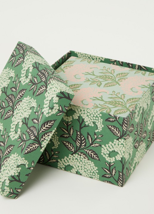 Bungalow Duo Elderflower opbergdoos set van 2 - detail donkergroen