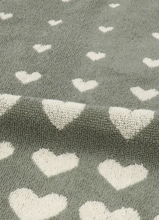 Bunzlau Castle Hearts keukendoek 53 x 60 cm - voorkant 3 donkergroen