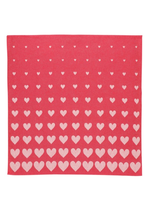 Bunzlau Castle Hearts theedoek 65 x 65 cm  - detail 4 rood