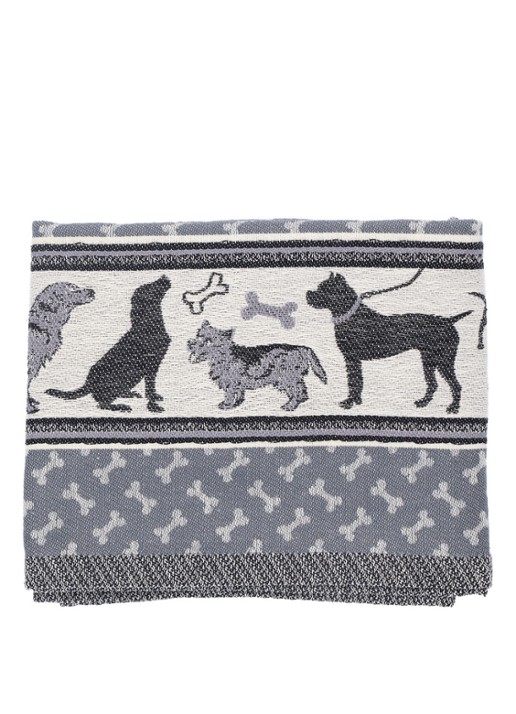Bunzlau Castle Hond theedoek 65 x 65 cm - detail 3 antraciet