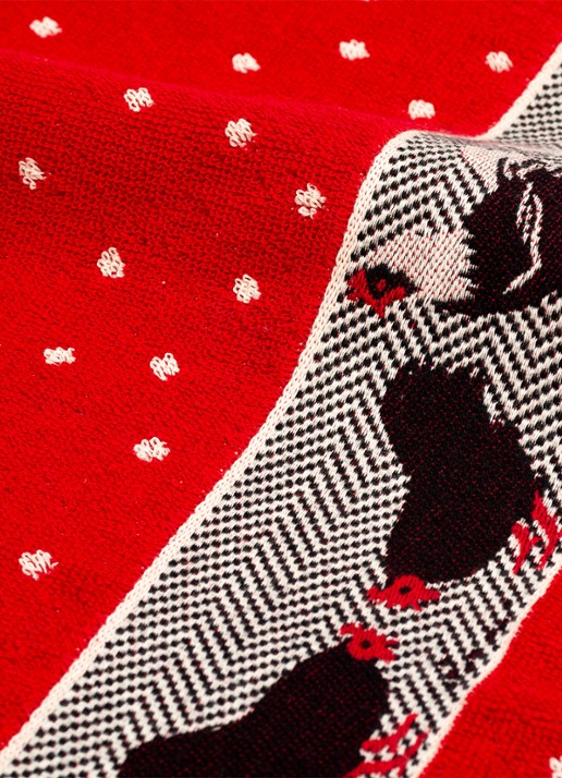 Bunzlau Castle Kip keukendoek 53 x 60 cm - voorkant 2 rood