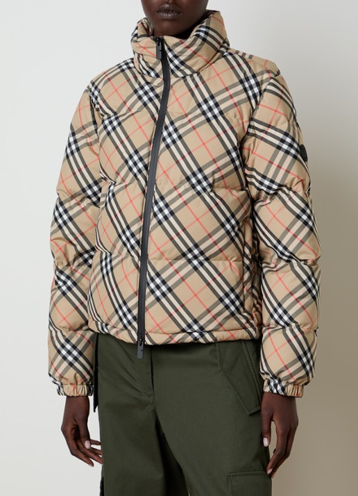 Burberry Ambleside pufferjack met ruitdessin en steekzakken
