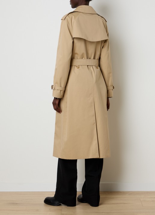 Burberry Asymmetrische trenchcoat met paspelzakken - achterkant zwart