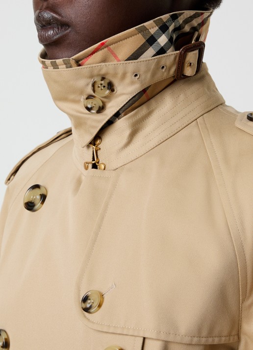 Burberry Asymmetrische trenchcoat met paspelzakken - detail 4 zwart