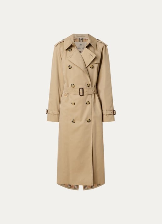 Burberry Asymmetrische trenchcoat met paspelzakken - voorkant 5 zwart