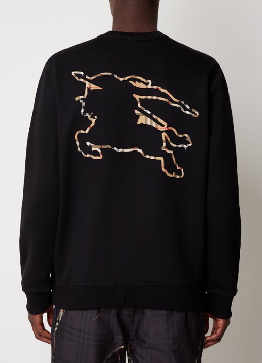 Burberry Bainton sweater met logo- en backprint - detail 2 zwart