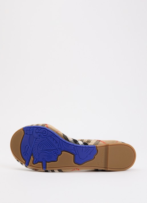 Burberry Ballerina met details van lamsleer en ruitdessin - detail 5 zand