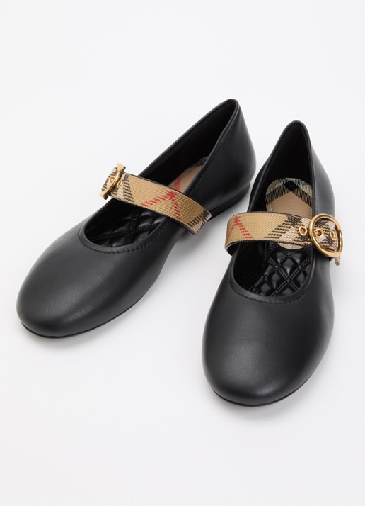 Burberry Ballerina van lamsleer - detail 2 zwart