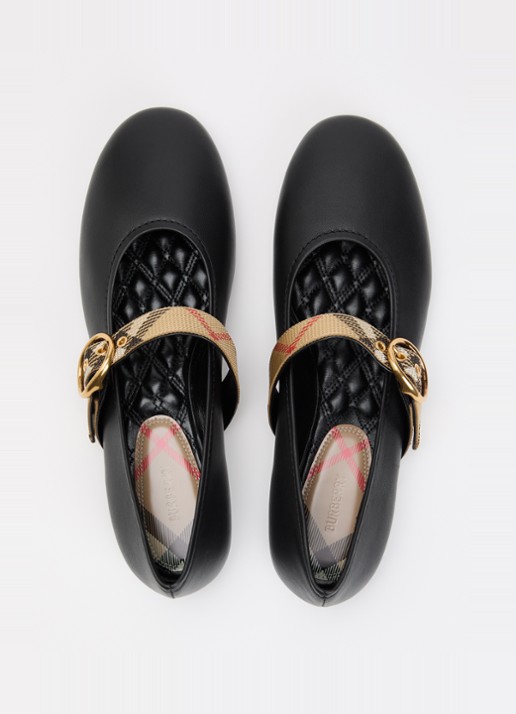 Burberry Ballerina van lamsleer - detail 3 zwart