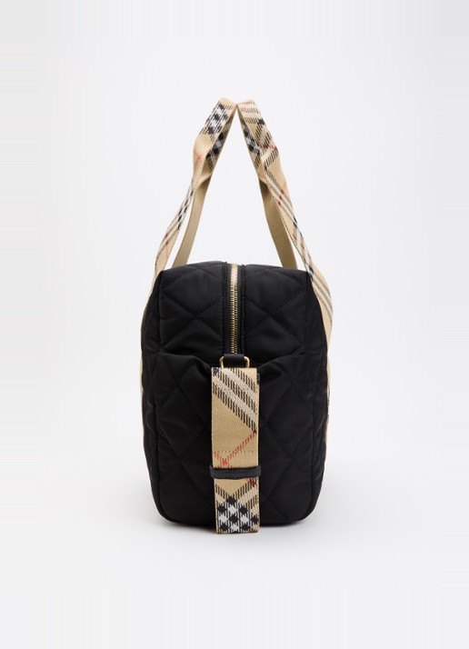 Burberry Belfast luiertas met quilt patroon en verschoningsmat - detail 3 zwart