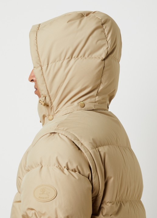Burberry Bideford puffer jack met donsvulling - detail 7 khaki