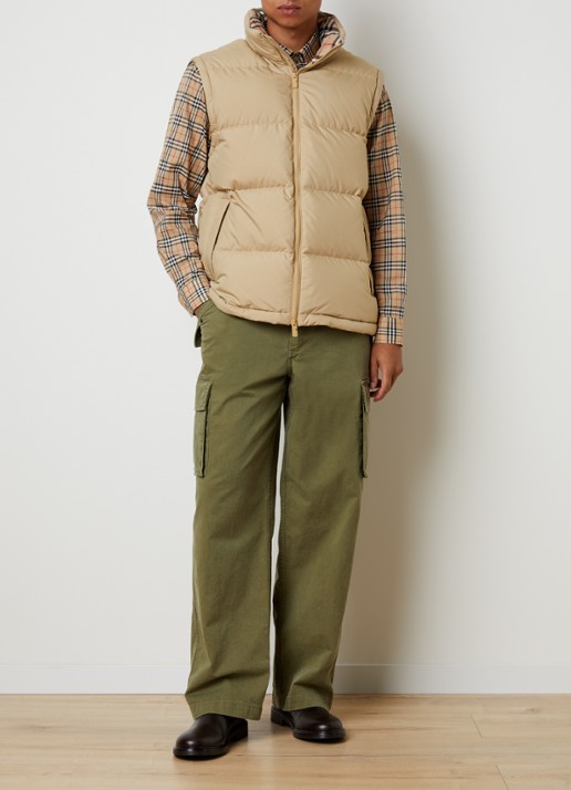 Burberry Bideford puffer jack met donsvulling - voorkant 3 khaki