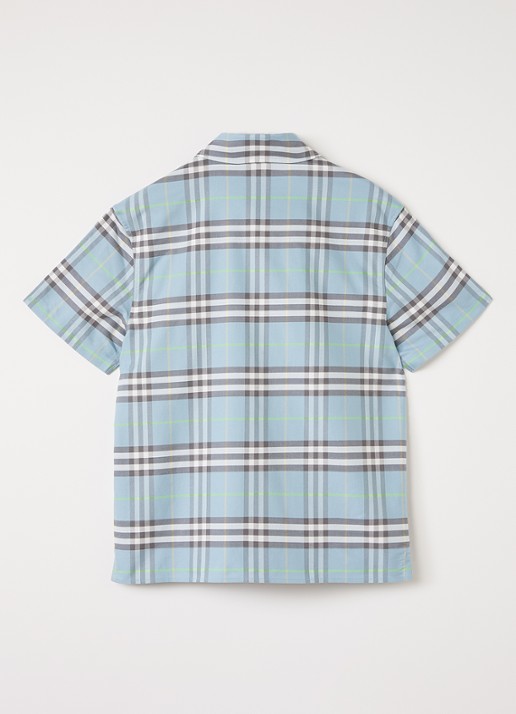Burberry Billy overhemd met ruitdessin - voorkant 2 lichtblauw