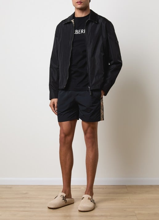 Burberry Bloomsbury reversible jack met steekzakken - voorkant 4 zwart