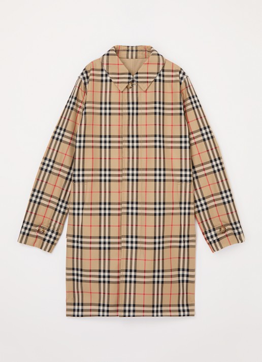 Burberry Braxton reversible trenchcoat met ruitdessin