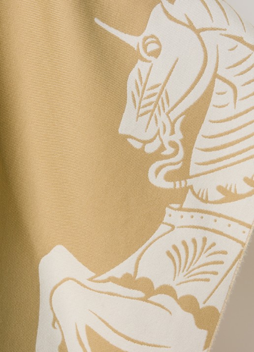 Burberry Cape in kasjmierblend met logoprint - detail 3 zand