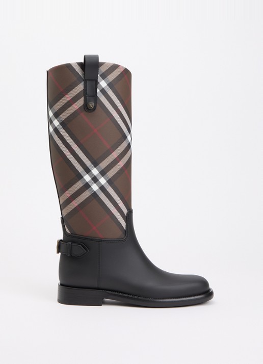 Burberry Cavalier laars met ruit dessin - voorkant 4 multicolor