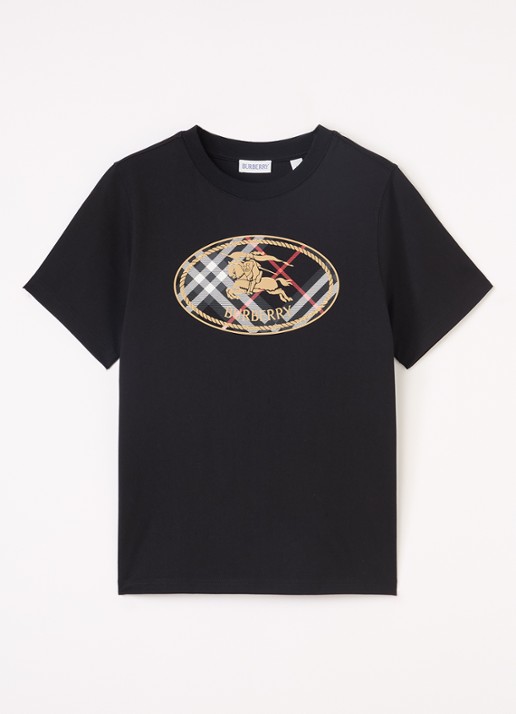 Burberry Cedar T-shirt met logoprint - voorkant zwart