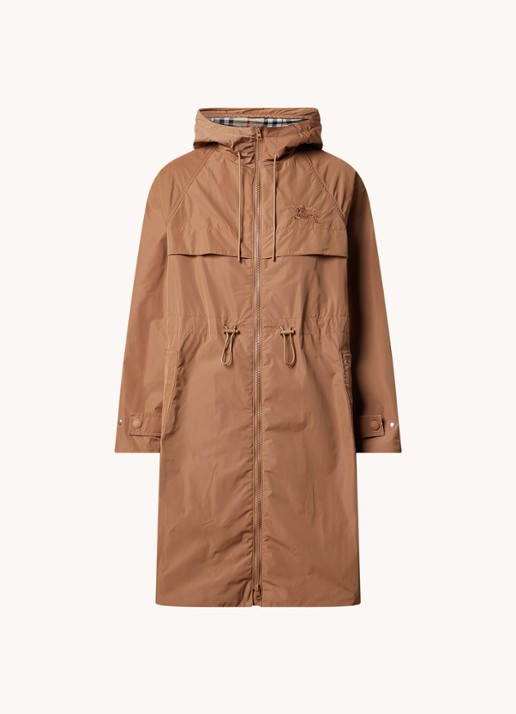 Burberry Charminster parka met logoborduring - voorkant 5 camel