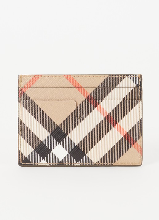 Burberry Check pasjeshouder met ruitdessin - achterkant camel