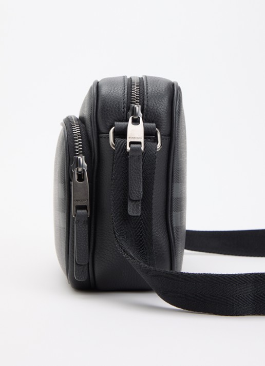 Burberry City Check Pocket crossbodytas met kalfsleren details - detail 3 antraciet