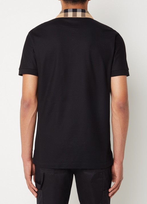 Burberry Cody regular fit polo met logoprint - achterkant 3 zwart