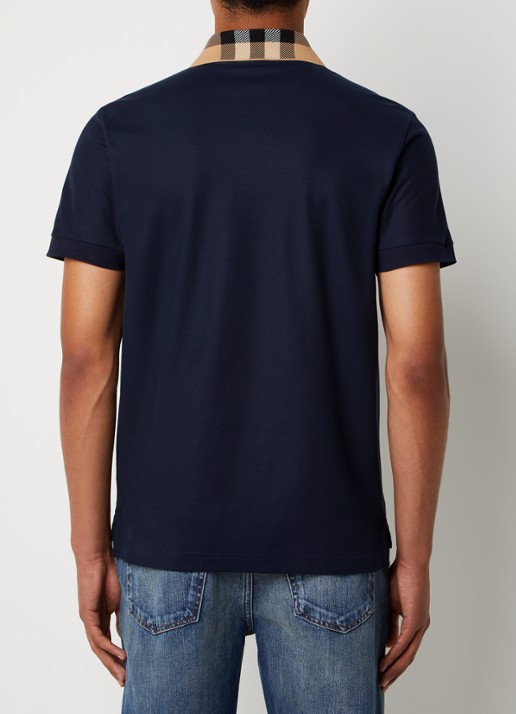 Burberry Cody regular fit polo met logoprint - achterkant blauw