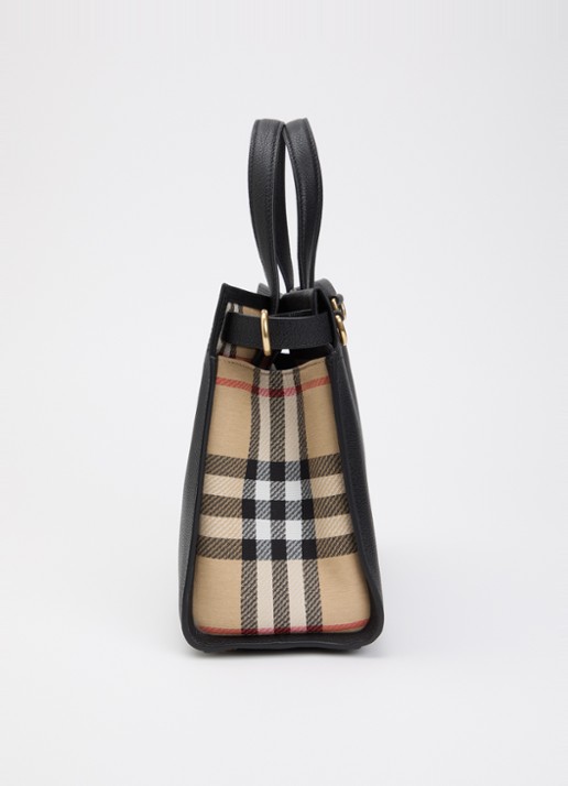 Burberry Cotsworld handtas van kalfsleer met afneembare schouderriem - detail 4 zwart