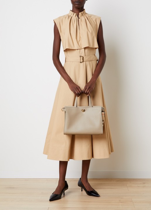 Burberry Cotsworld handtas van kalfsleer met afneembare schouderriem - voorkant 6 donkerbeige