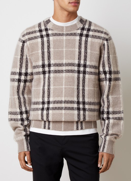 Burberry Curtis fijngebreide pullover van kasjmier met ruitdessin