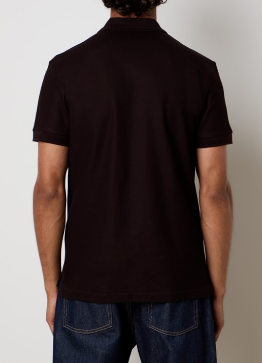 Burberry Eddie regular fit polo met logo - achterkant 5 donkerbruin