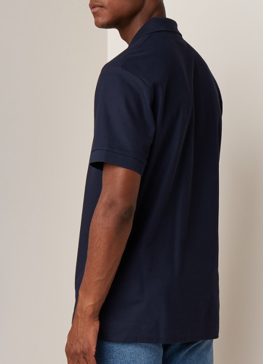 Burberry Eddie regular fit polo van piqué katoen - achterkant 5 blauw