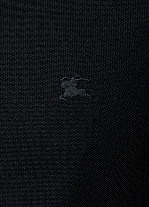 Burberry Eddie slim fit polo met logo - detail 4 zwart