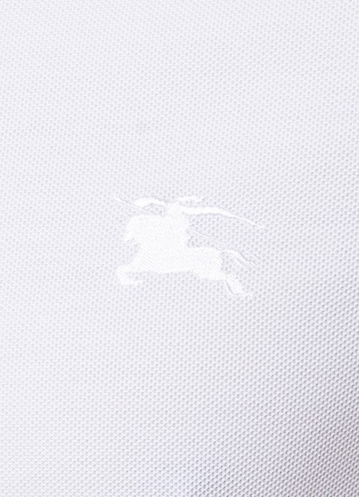 Burberry Eddie slim fit polo van piqué katoen met logoborduring - detail 4 wit