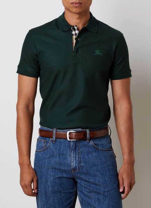 Burberry Eddie slim fit polo van piqué katoen met logoborduring
