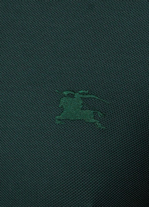 Burberry Eddie slim fit polo van piqué katoen met logoborduring - detail 4 antraciet