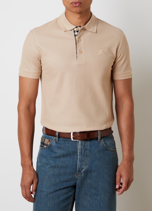 Burberry Eddie slim fit polo van piqué katoen met logoborduring