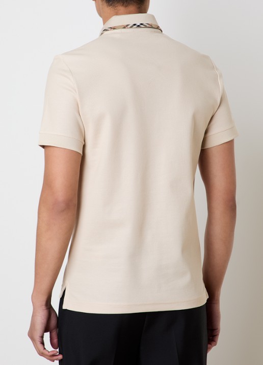 Burberry Ediie regular fit polo met logo - achterkant beige